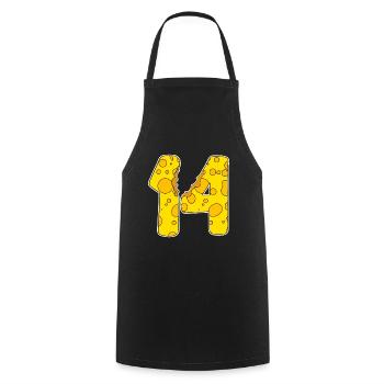 14 Years of Funny Cheese - Cooking Apron - black - Front - AI Model Male 185 dark (185cm)