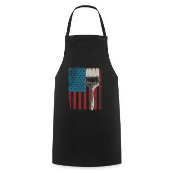 House Painter Decorator American - Cooking Apron - black - Front - AI Model Male 185 dark (185cm)
