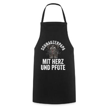 Dog Dog Dad Father Schnauzer Dad Schnauzer - Cooking Apron - black - Front - AI Model Male 185 dark (185cm)