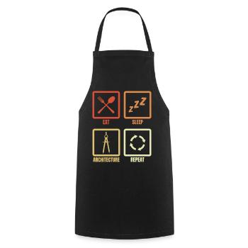 Architect's daily routine - Cooking Apron - black - Front - AI Model Male 185 dark (185cm)