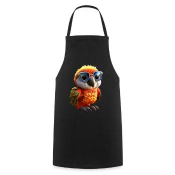 Papagei Ara Sittich Kakadu Parrot Süße Papageien - Kochschürze - Schwarz - Vorne - AI Model Male 185 dark (185cm)