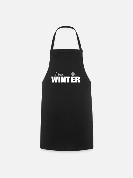 I LOVE WINTER - Kochschürze - Schwarz