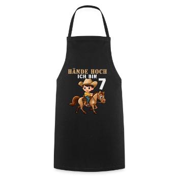7 Geburtstag Sheriff Cowboy 7 Jahre Kinder Spruch - Kochschürze - Schwarz - Vorne - AI Model Male 185 dark (185cm)