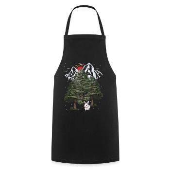 Alpen Hase Winter Schneefall Weihnachten Kaninchen - Kochschürze - Schwarz - Vorne - AI Model Male 185 dark (185cm)