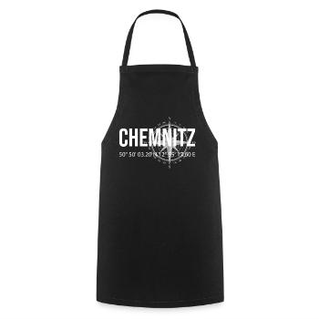 Koordinaten Chemnitz - Kochschürze - Schwarz - Vorne - AI Model Male 185 dark (185cm)