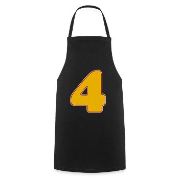 4 - Four - Cooking Apron - black - Front - AI Model Male 185 dark (185cm)