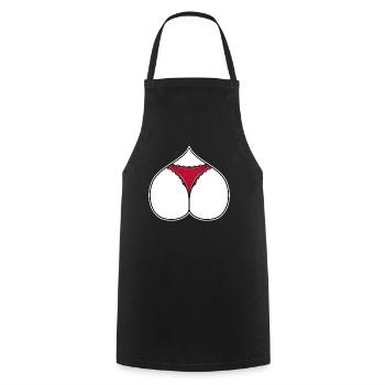 Arsch Herz Liebe - Kochschürze - Schwarz - Vorne - AI Model Male 185 dark (185cm)