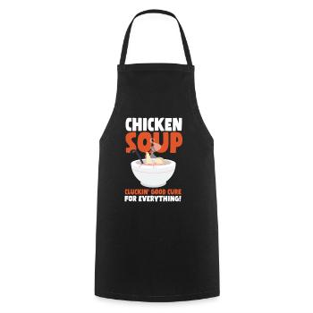 Hühnersuppe T-Shirt - Kochschürze - Schwarz - Vorne - AI Model Male 185 dark (185cm)