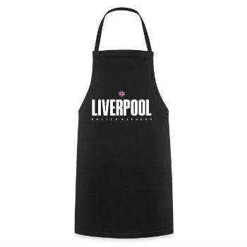 Liverpool Fetter Blocktext - Kochschürze - Schwarz - Vorne - AI Model Male 185 dark (185cm)