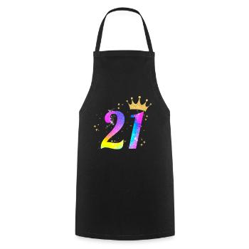 21. Geburtstag Geschenkidee Für 21 Jahre Alt - Kochschürze - Schwarz - Vorne - AI Model Male 185 dark (185cm)