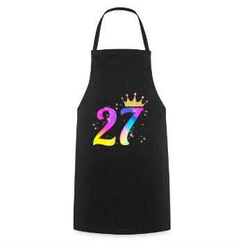 27. Geburtstag Geschenkidee Für 27 Jahre Alt - Kochschürze - Schwarz - Vorne - AI Model Male 185 dark (185cm)