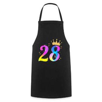 28. Geburtstag Geschenkidee Für 28 Jahre Alt - Kochschürze - Schwarz - Vorne - AI Model Male 185 dark (185cm)