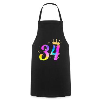 34. Geburtstag Geschenkidee Für 34 Jahre Alt - Kochschürze - Schwarz - Vorne - AI Model Male 185 dark (185cm)