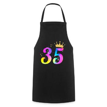 35. Geburtstag Geschenkidee Für 35 Jahre Alt - Kochschürze - Schwarz - Vorne - AI Model Male 185 dark (185cm)