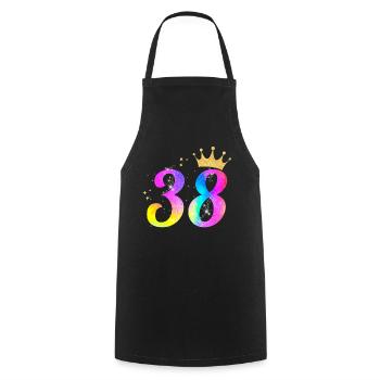 38. Geburtstag Geschenkidee Für 38 Jahre Alt - Kochschürze - Schwarz - Vorne - AI Model Male 185 dark (185cm)