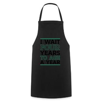 Happy Birthday Leap Year February 29 Leap Day - Cooking Apron - black - Front - AI Model Male 185 dark (185cm)