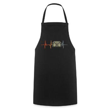 Mon cœur bat pour la musique hip-hop - Tablier de cuisine - noir - Devant - AI Model Male 185 dark (185cm)