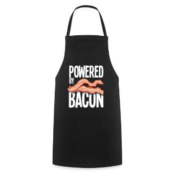 Powered By Bacon Speck - Kochschürze - Schwarz - Vorne - AI Model Male 185 dark (185cm)