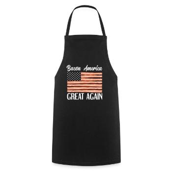 Drapeau des États-Unis Bacon - Tablier de cuisine - noir - Devant - AI Model Male 185 dark (185cm)