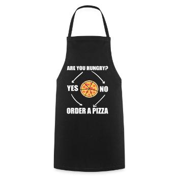 Lustiger Pizza -Liebhaber Pizzabäcker - Kochschürze - Schwarz - Vorne - AI Model Male 185 dark (185cm)