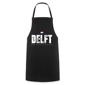 Delft Distressed Wordmark - Cooking Apron - black - Front - AI Model Male 185 dark (185cm)