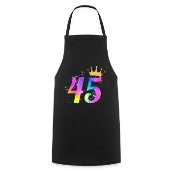 45. Geburtstag Geschenkidee Für 45 Jahre Alt Zum - Kochschürze - Schwarz - Vorne - AI Model Male 185 dark (185cm)
