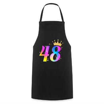 48. Geburtstag Geschenkidee Für 48 Jahre Alt Zum - Kochschürze - Schwarz - Vorne - AI Model Male 185 dark (185cm)
