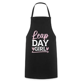 Happy Birthday Leap Year February 29 Leap Day - Cooking Apron - black - Front - AI Model Male 185 dark (185cm)