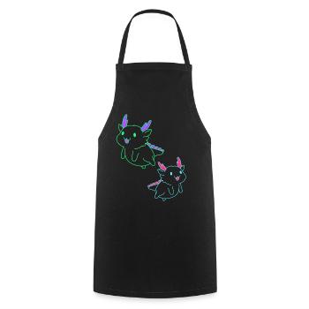 Axolotl Animals Kids Baby Retro Vintage - Cooking Apron - black - Front - AI Model Male 185 dark (185cm)