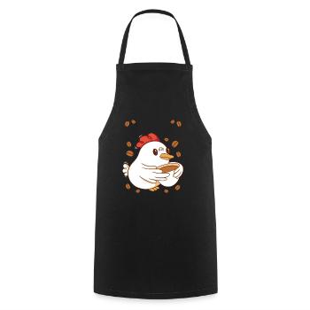 Kaffe Pause Koffein Huhn Frühstück Frühaufsteher - Kochschürze - Schwarz - Vorne - AI Model Male 185 dark (185cm)