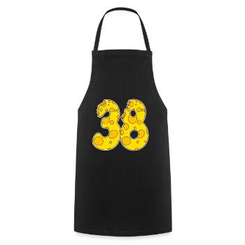38 ans Lustig Käse - Tablier de cuisine - noir - Devant - AI Model Male 185 dark (185cm)