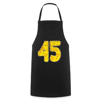 45 years of Lustig Käse - Cooking Apron - black - Front - AI Model Male 185 dark (185cm)