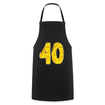 40 ans de fromage Lustig - Tablier de cuisine - noir - Devant - AI Model Male 185 dark (185cm)