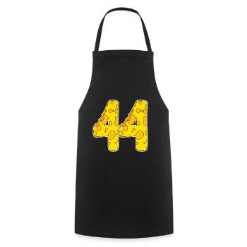 44 years of Lustig Käse - Cooking Apron - black - Front - AI Model Male 185 dark (185cm)