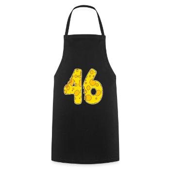 46 ans de Lustig Käse - Tablier de cuisine - noir - Devant - AI Model Male 185 dark (185cm)
