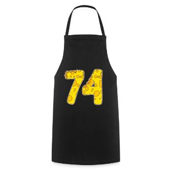 74 ans de Lustig Käse - Tablier de cuisine - noir - Devant - AI Model Male 185 dark (185cm)