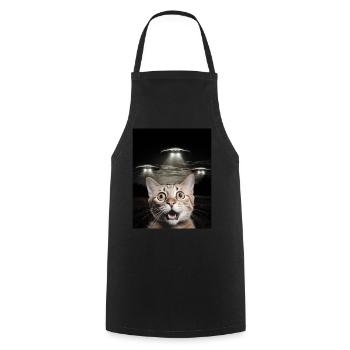 Selfie de chats drôles devant des OVNIS chat OVNI - Tablier de cuisine - noir - Devant - AI Model Male 185 dark (185cm)