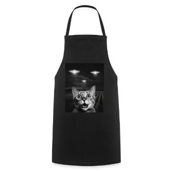 Drôle De Chats Selfie Devant Des OVNI Chat OVNI - Tablier de cuisine - noir - Devant - AI Model Male 185 dark (185cm)