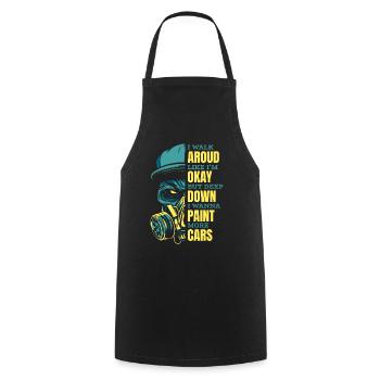 Deep Down I Wanna Paint More Cars Automotive Car - Cooking Apron - black - Front - AI Model Male 185 dark (185cm)
