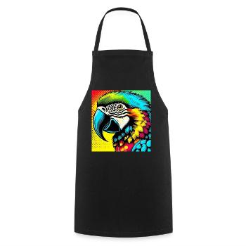 Perroquet Pop Art - Tablier de cuisine - noir - Devant - AI Model Male 185 dark (185cm)