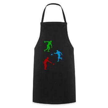 Boccia Silhouettes Joueur de pétanque Silhouettes - Tablier de cuisine - noir - Devant - AI Model Male 185 dark (185cm)
