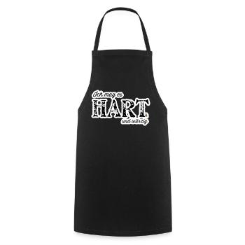 Hart und Würzig Textdesign - Kochschürze - Schwarz - Vorne - AI Model Male 185 dark (185cm)