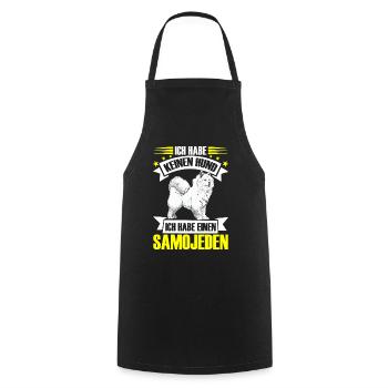 Samoyed is not just a dog sled dog - Cooking Apron - black - Front - AI Model Male 185 dark (185cm)