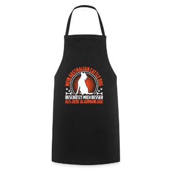 Un bouvier australien me protège - Tablier de cuisine - noir - Devant - AI Model Male 185 dark (185cm)