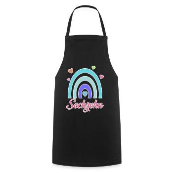 16. Geburtstag Regenbogen Vintage - Kochschürze - Schwarz - Vorne - AI Model Male 185 dark (185cm)