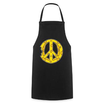 Käse Peace Frieden - Kochschürze - Schwarz - Vorne - AI Model Male 185 dark (185cm)