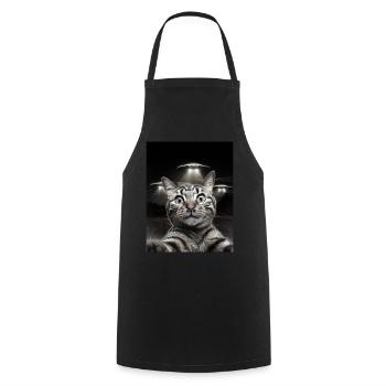Drôle De Chats Selfie Devant Des OVNI Chat OVNI - Tablier de cuisine - noir - Devant - AI Model Male 185 dark (185cm)
