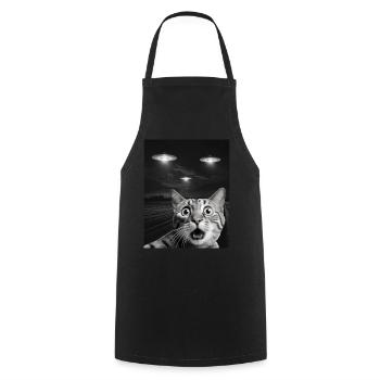 Drôle De Chats Selfie Devant Des OVNI Chat OVNI - Tablier de cuisine - noir - Devant - AI Model Male 185 dark (185cm)