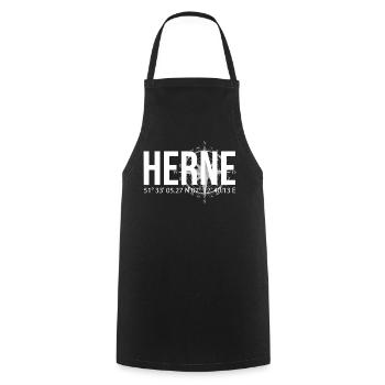 Koordinaten Herne - Kochschürze - Schwarz - Vorne - AI Model Male 185 dark (185cm)