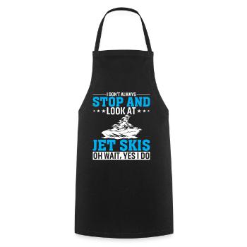 I don't always stop and look at jet skis - Cooking Apron - black - Front - AI Model Male 185 dark (185cm)